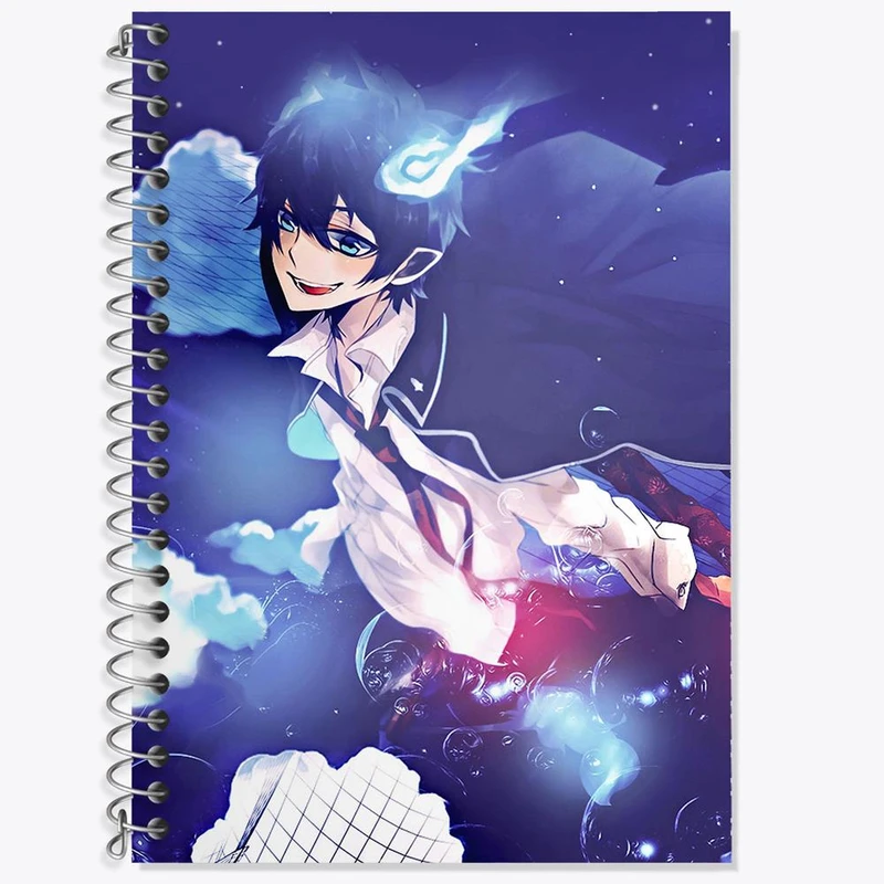 دفتر زبان 50 برگ خندالو مدل دو خط طرح رین انیمه جنگیر آبی کد 16390