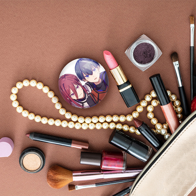 آینه جیبی خندالو مدل هیوما و مگورو و یویچی انیمه Blue Lock کد 24386