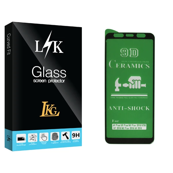 محافظ صفحه نمایش 9D ال کا جی مدل LK Glass مناسب برای گوشی موبایل سامسونگ Galaxy J4 Plus/J6 Plus/A7 2018