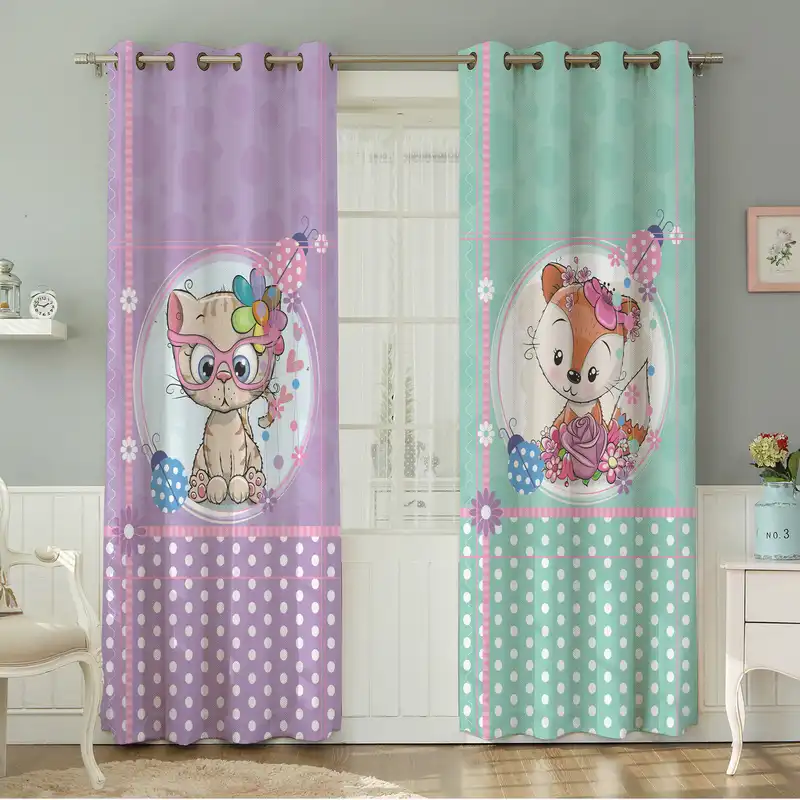 پرده نیروانا طرح کودک مدل مخمل کد 4971سایز 140×280 سانتی متر