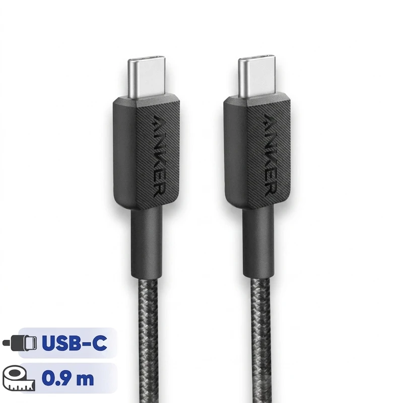 کابل تبدیل USB-C به USB-C انکر مدل A81D5 طول 0.9 متر با توان 240 وات