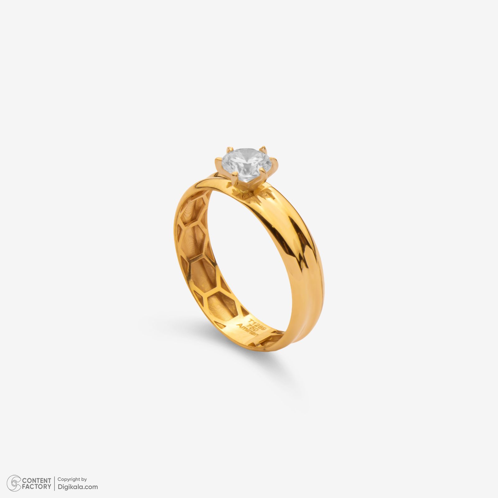 انگشتر طلا 18 عیار زنانه گلدم مدل R347021 سایز 59 -  - 2