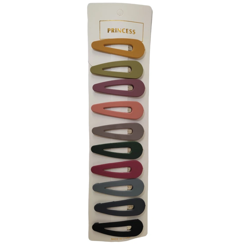 گیره مو زنانه مدل تق تقی روکش شمعی بسته 10 عددی