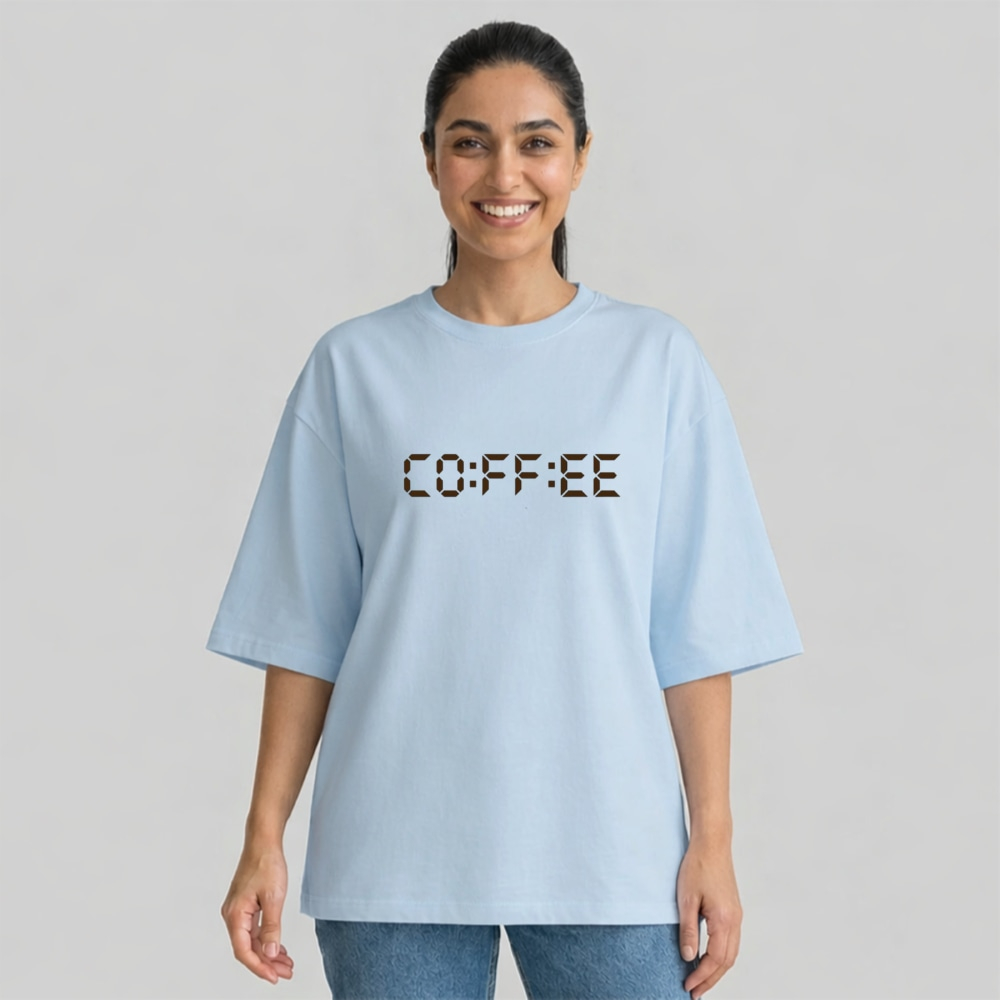تی شرت آستین سه ربع زنانه مدل باکسی طرح cofee تی شرت آستین سه ربع زنانه مدل باکسی طرح cofee