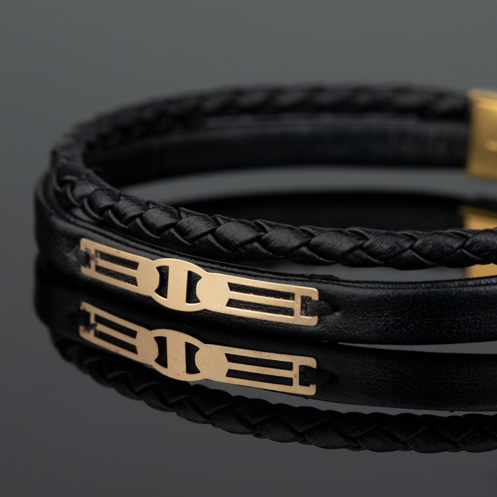 دستبند طلا 18 عیار مردانه مدل rk 29 -  - 2