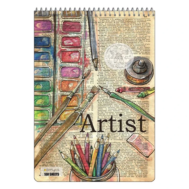 دفتر شطرنجی 100 برگ کارنیکا طرح روزنامه وینتج Vintage Newspaper کد 43508