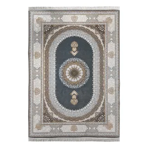 فرش ماشینی 700 شانه فرش مشهد زمینه طوسی حاشیه طوسی مدل 723504