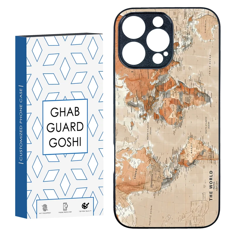 کاور قاب گارد گوشی طرح نقشه کد TPU-081 مناسب برای گوشی موبایل اپل Iphone 16 Pro Max