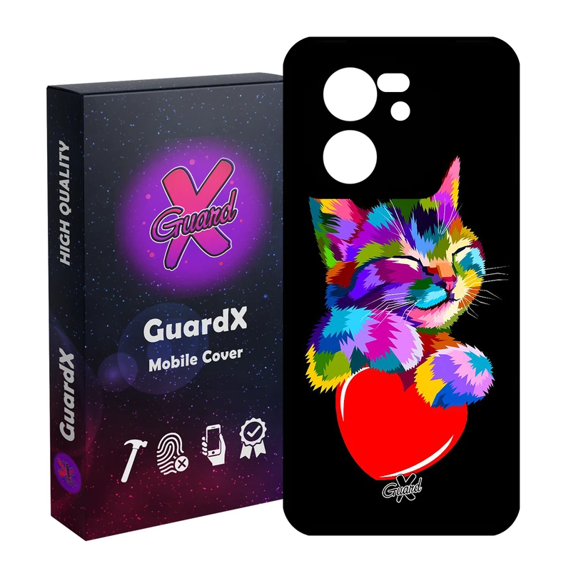 کاور گارد ایکس طرح گربه مدل Glass10269 مناسب برای گوشی موبایل شیائومی 13T/13T Pro/Redmi K60 Ultra
