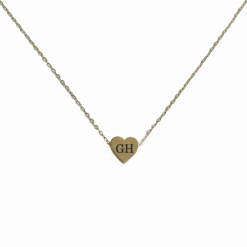 گردنبند طلا 18 عیار زنانه وی وی گلد گالری مدل قلب و حرف GH کد S2337