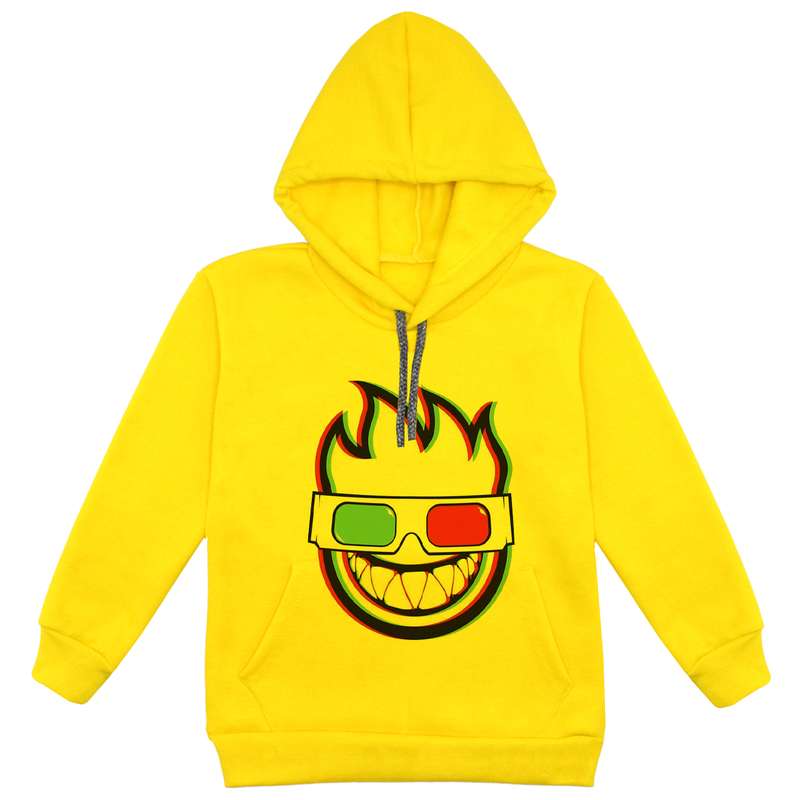 هودی پسرانه مدل ادمک F65 رنگ زرد