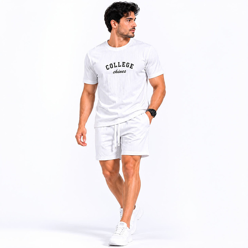 ست تی‌شرت آستین کوتاه و شلوارک ورزشی مردانه مدل Casual