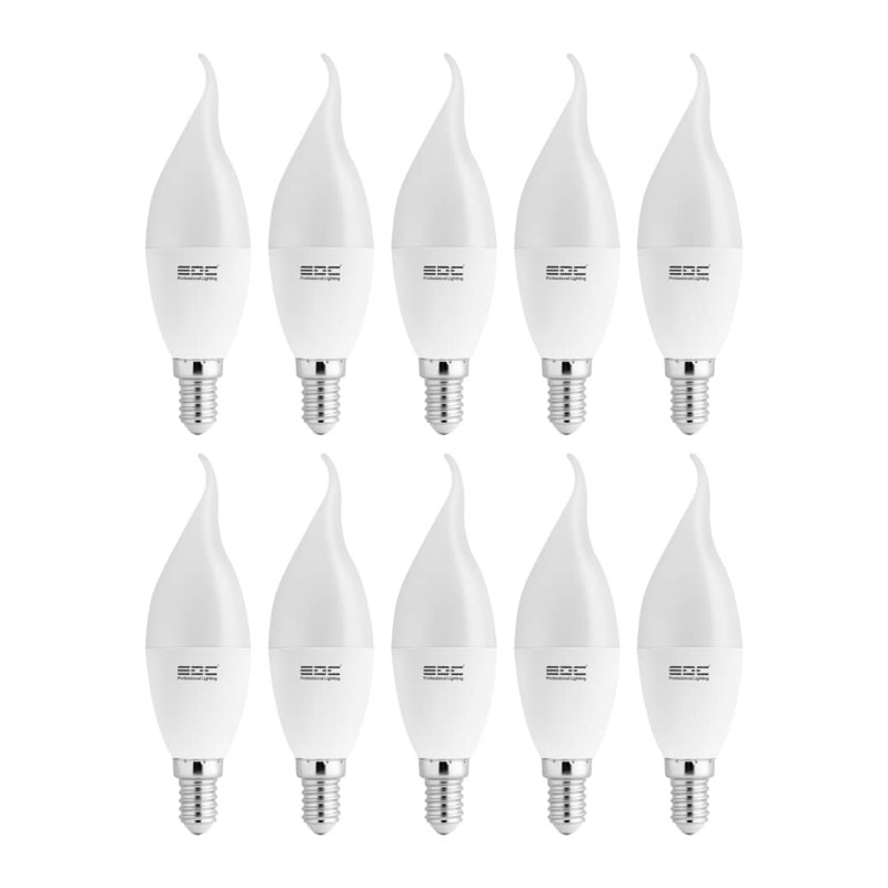لامپ ال ای دی 7 وات ای دی سی مدل شمعی اشکی مات پایه E14 بسته 10 عددی