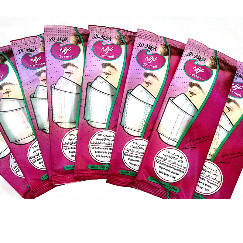 ماسک تنفسی ترمه مدل 3 بعدی 5 لایه بسته 20 عددی ماسک تنفسی ترمه مدل 3 بعدی 5 لایه بسته 20 عددی