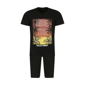 ست تی شرت و شلوارک راحتی مردانه جامه پوش آرا مدل 4021018323-99