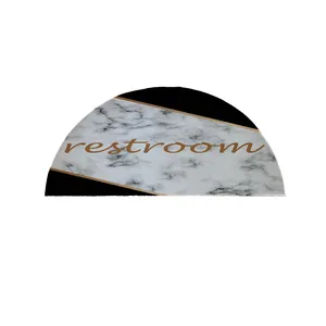 پادری مدل نیم دایره طرح Restroom کد 8665 سایز 90×45 سانتی متر