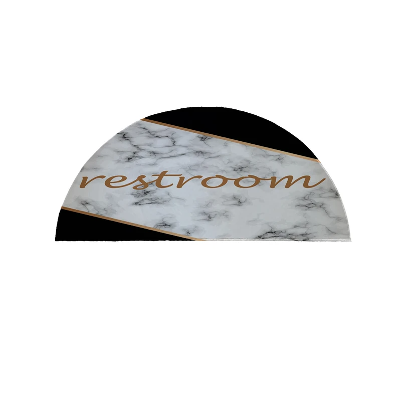 پادری مدل نیم دایره طرح Restroom کد 8665 سایز 90×45 سانتی متر