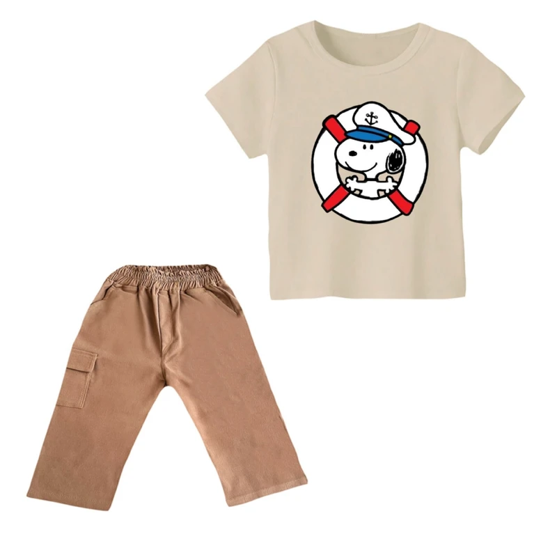 ست تی شرت و شلوارک پسرانه مدل اسنوپی کد ۲۵