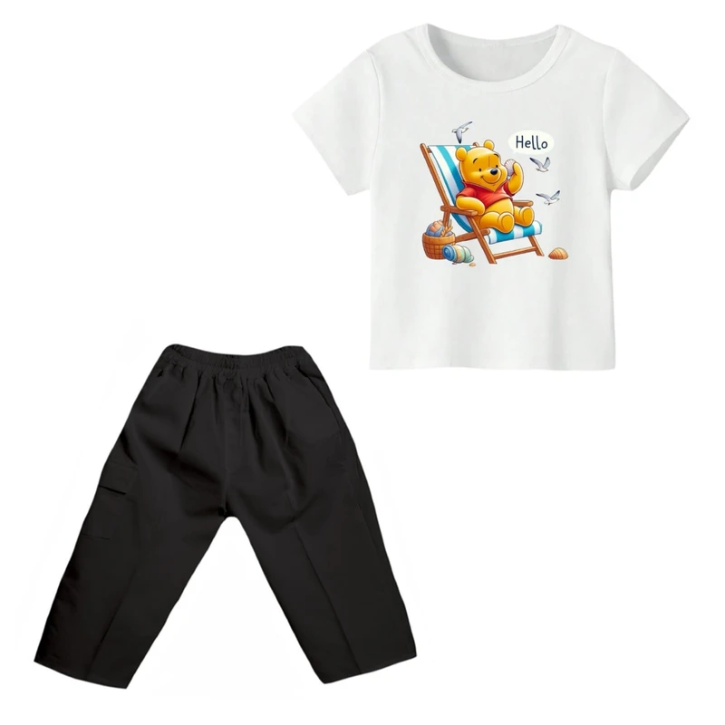 ست تی شرت و شلوارک پسرانه مدل پو کد ۳۲