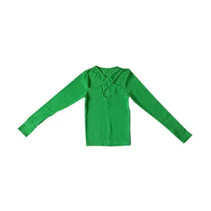 تی شرت آستین بلند زنانه مدل اشکی ضربدری