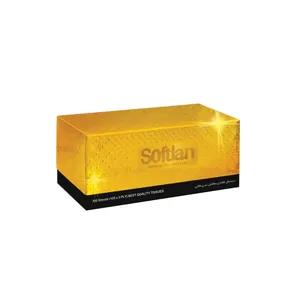 دستمال کاغذی 100 برگ سه لایه سافتلن مدل Golden