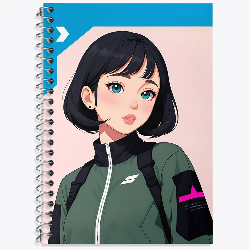 دفتر زبان 50 برگ خندالو مدل سه خط طرح دخترانه کد N4538