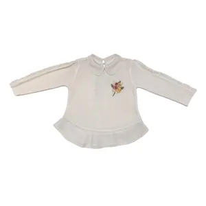 پلیور یقه گرد دخترانه مدل رز کلاسیک