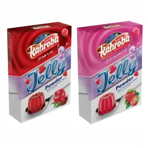 پودر ژله انار و توت فرنگی کهربا - 100 گرم مجموعه 2 عددی