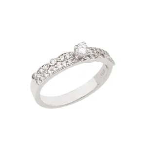 انگشتر نقره زنانه مدل سولیتر کد 21705