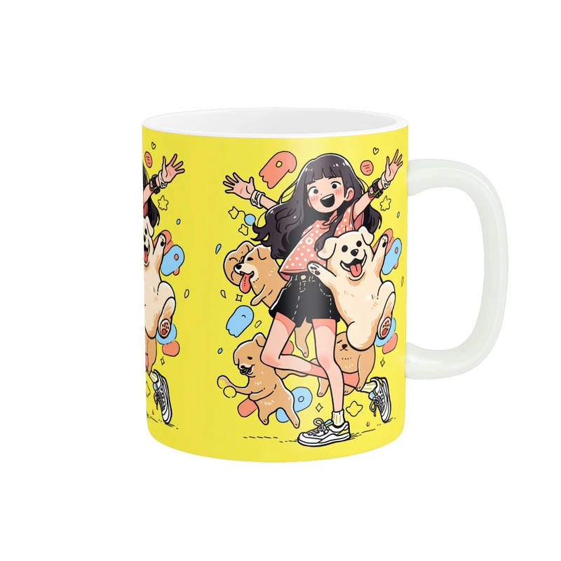 ماگ پاد آفرین مدل دخترانه طرح سگ کد PM5359