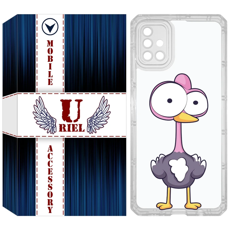 کاور یوریل مدل Clear کد 43 طرح شترمرغ مناسب برای گوشی موبایل سامسونگ Galaxy A51