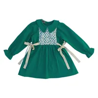 پیراهن آستین بلند یقه ب ب دخترانه مدل یلدا