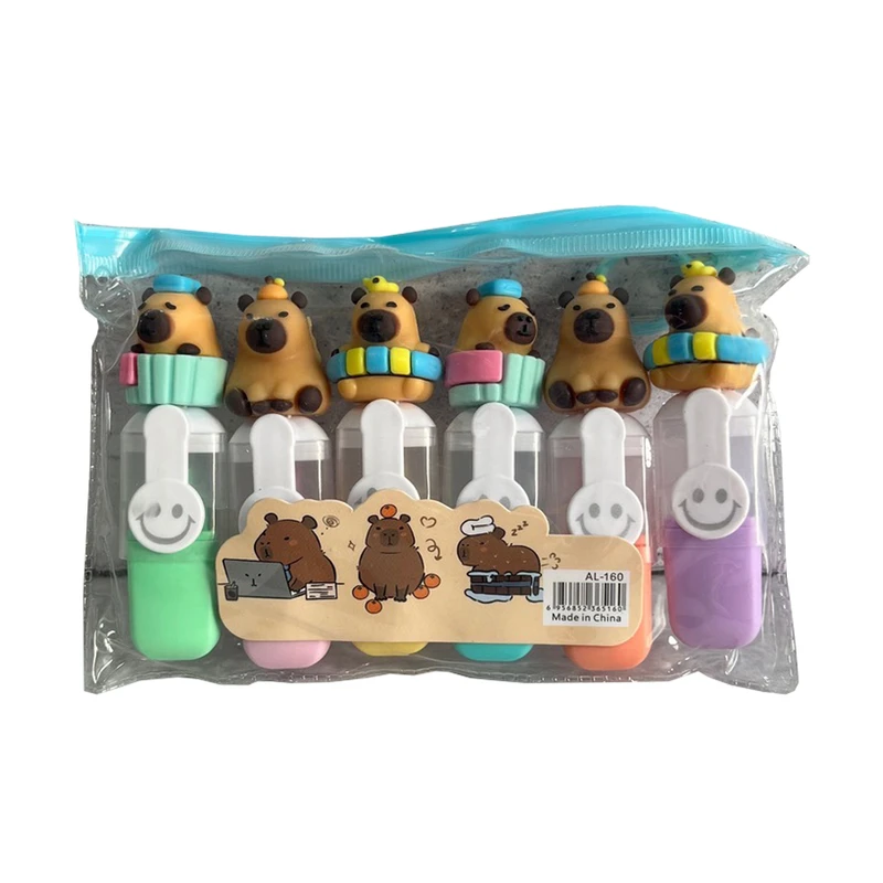 ماژیک علامت گذار مدل مینی طرح کاپی بارا کد 160 بسته 6 عددی