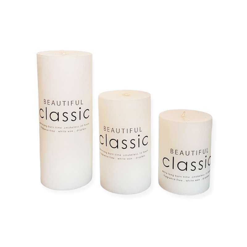 شمع  مدل استوانه ای  طرح کلاسیک مجموعه 3 عددی