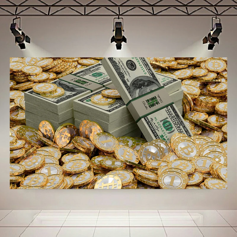 تابلو بوم طرح ارزدیجیتال مدل بیت کوین و دلار کد AR5090