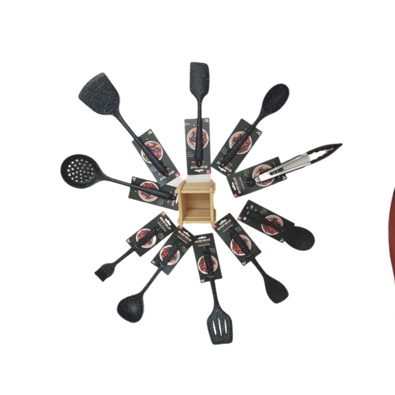 سرویس کفگیر و ملاقه 10پارچه شنگیا مدل سیلیکونی کد NEW 10-1