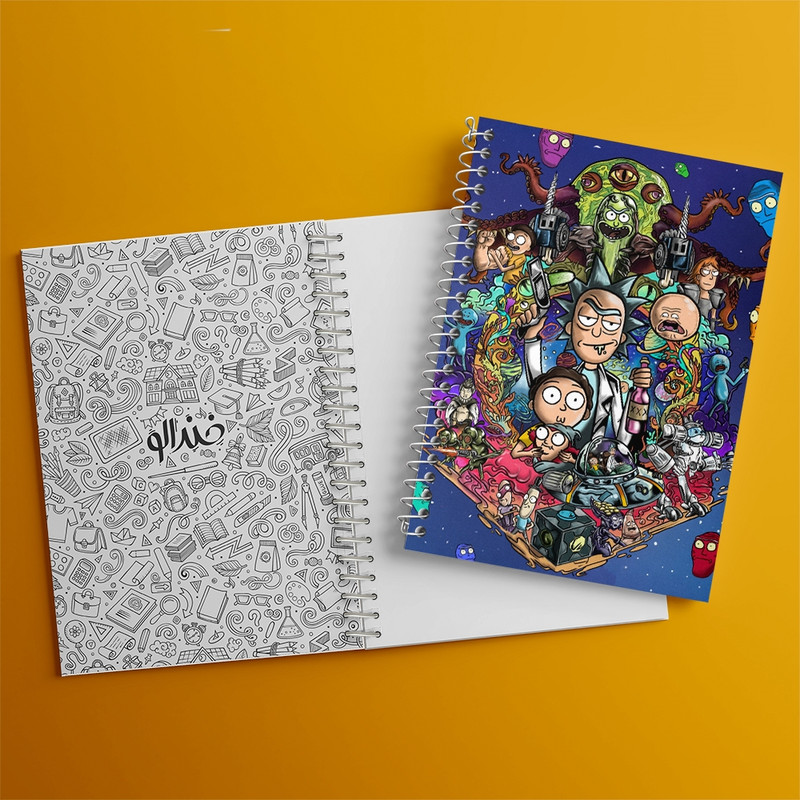 دفتر مشق 50 برگ خندالو طرح ریک و مورتی (Rick and Morty) کد F537