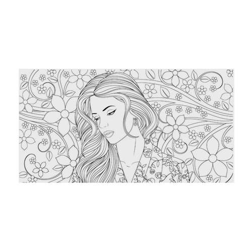 بوم رنگ آمیزی طرح دختر و گل کد NIL_P11  سایز 40x75 سانتی متر