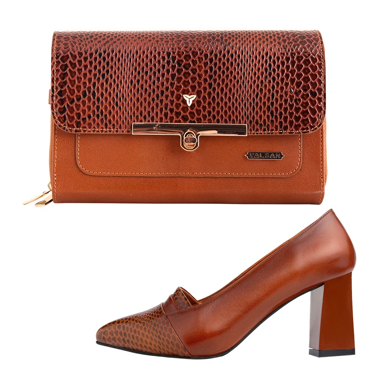 عکس شماره 10 : ست کیف و کفش زنانه چرم یلسان مدل لیندا کد tara-mrv-912-zrk