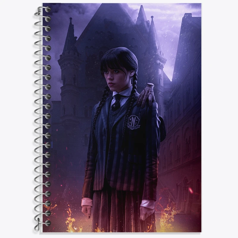 دفتر زبان 50 برگ خندالو مدل سه خط طرح ونزدی (Wednesday) کد F2452