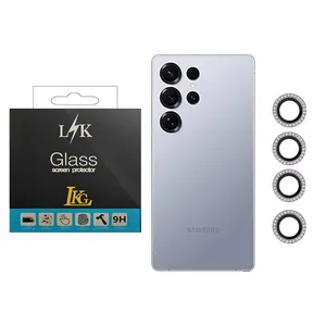 محافظ لنز دوربین ال کا جی مدل نگین دار مناسب برای گوشی موبایل سامسونگ Galaxy S25 Ultra 5G