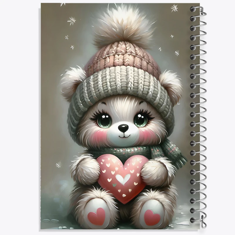 دفتر ژورنال نویسی 50 برگ خندالو مدل نقطه ای طرح خرس کیوت کد F7159