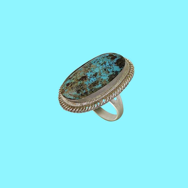 انگشتر نقره زنانه مدل فیروزه نیشابور کد NG5035