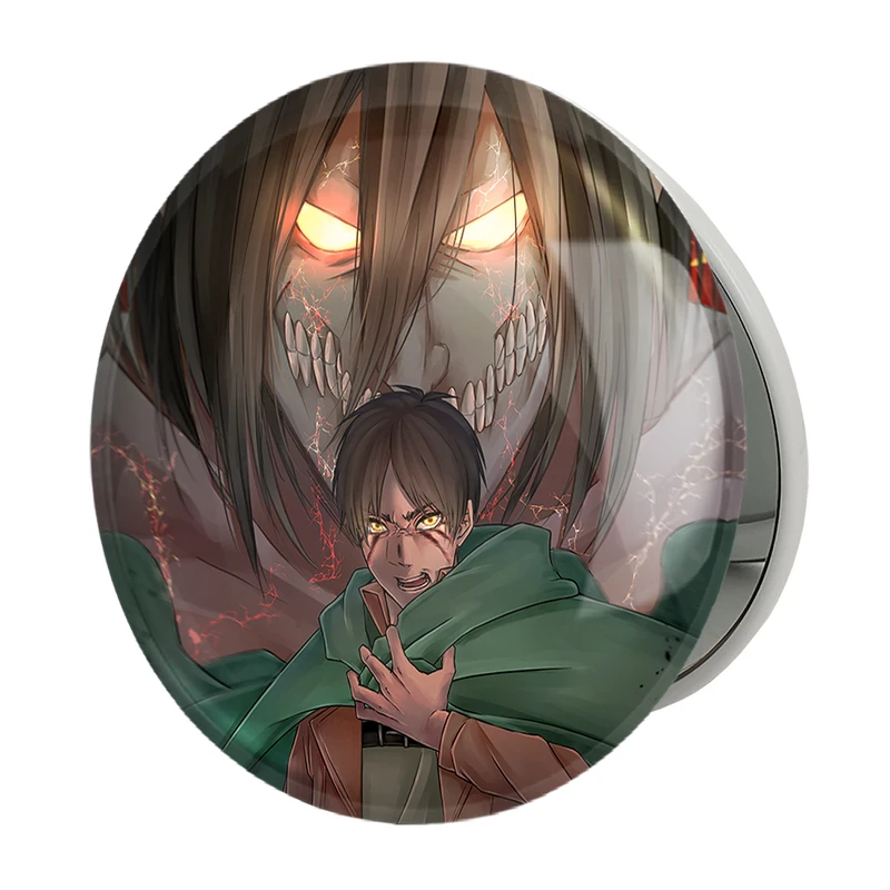 آینه جیبی خندالو طرح ارن یگر و حالت تایتانی انیمه اتک آن تایتان Attack on Titan مدل تاشو کد 10993 