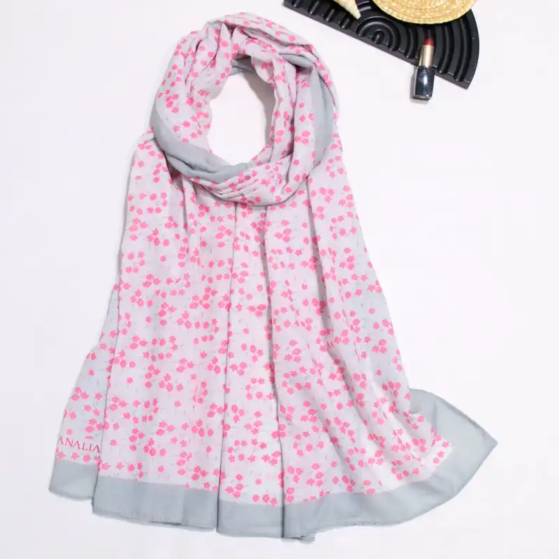 شال زنانه مدل خنک تابستانه طرح گل کد 7062