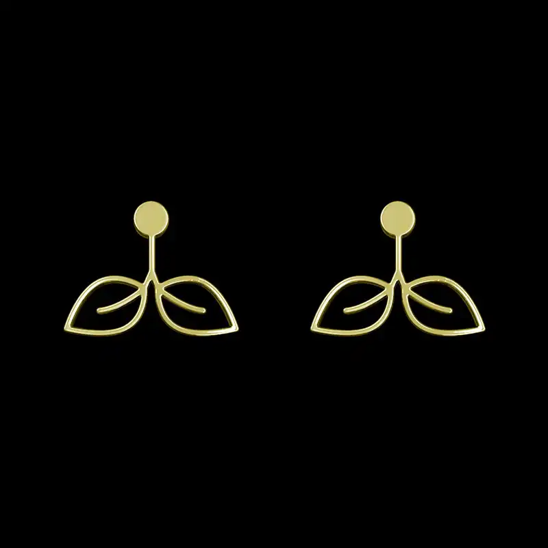 گوشواره طلا 18 عیار زنانه مدوپد مدل برگ کد GA1-16001