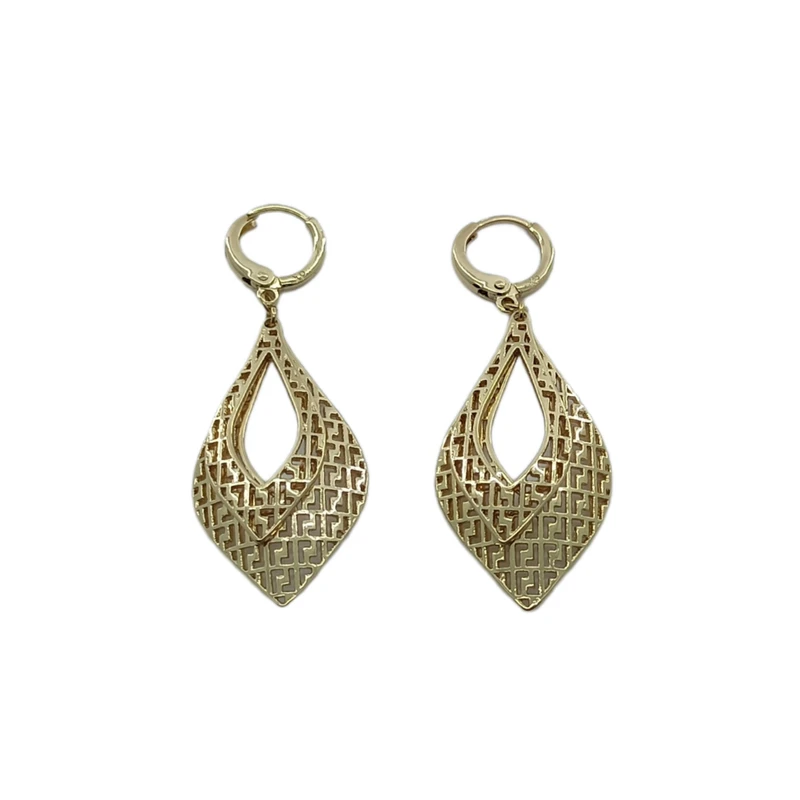 گوشواره آویز زنانه ژوپینگ مدل برگ توری کد GH0002