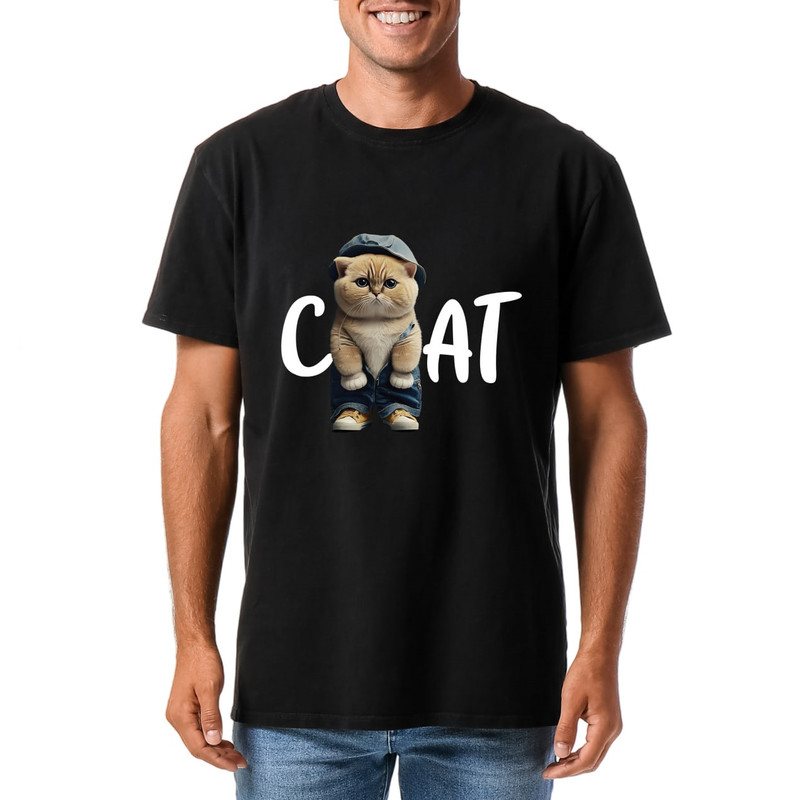 تی شرت آستین کوتاه مردانه مدل گربه