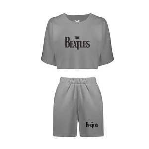 ست نیم تنه و شلوارک زنانه مدل the beatles