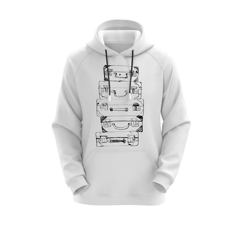 هودی زنانه مدل چمدان کد E42 رنگ سفید